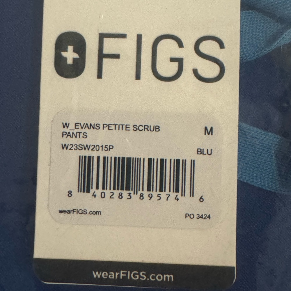 NWT FIGS Evans Skinny Scrub Pants Winning Blue Medium Petite - Picture 6 of 7